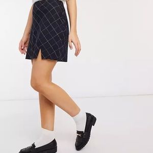Abercrombie & fitch black plaid mini skirt size XL